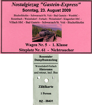 Fahrkarten 23. August 2009